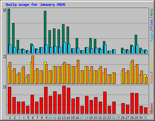 Daily usage for January 2026